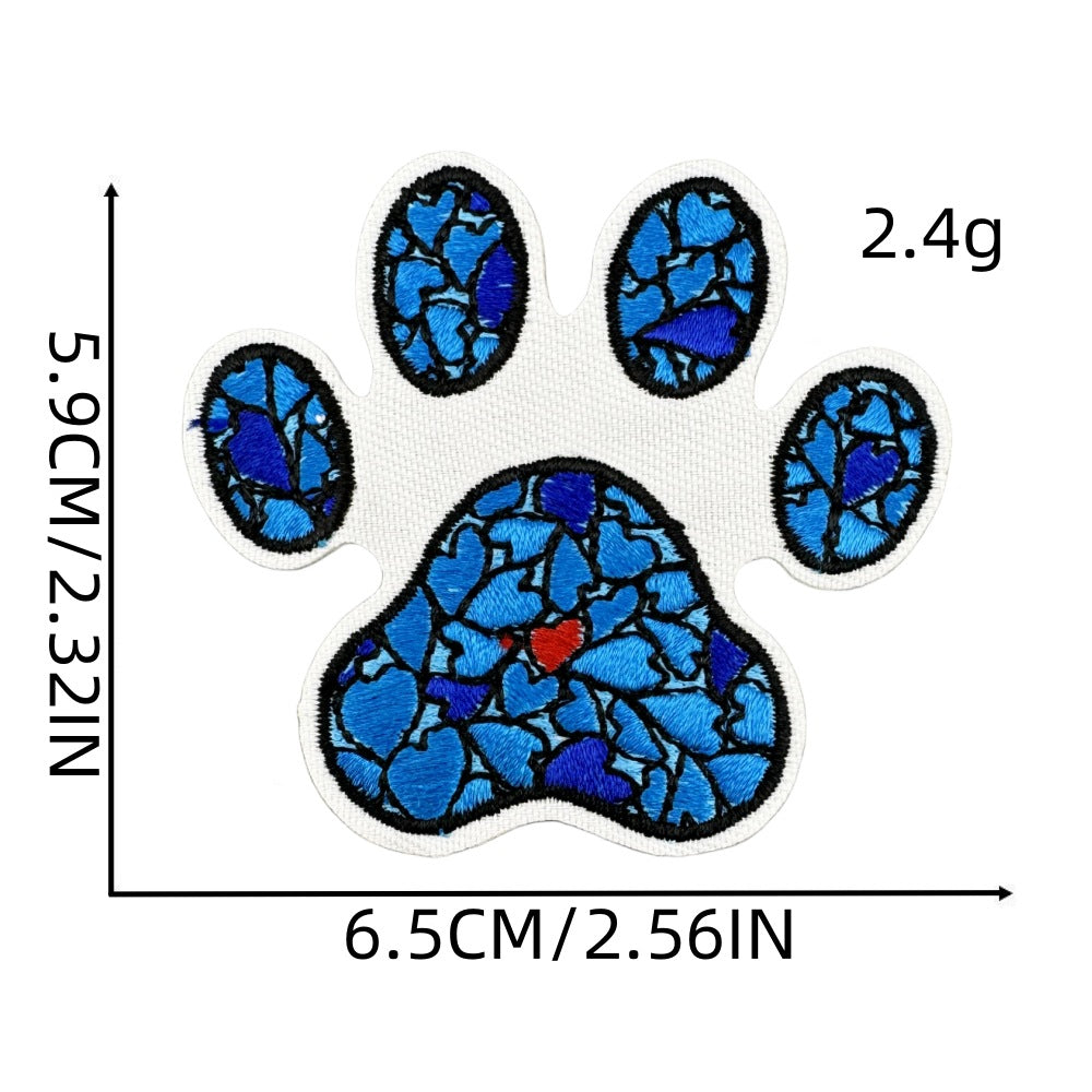 Wholesale Cute colorful bear paw fabric patch embroidery